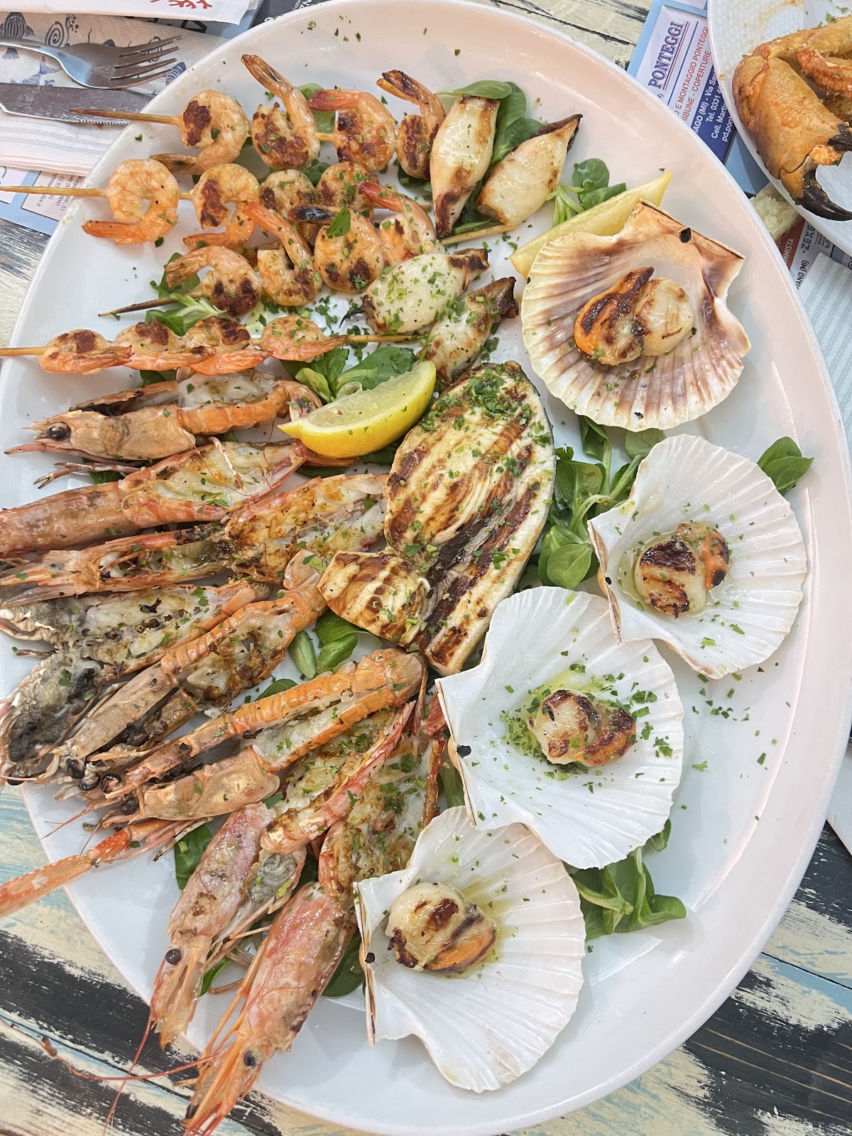 Piatto del menù Menu di Mare