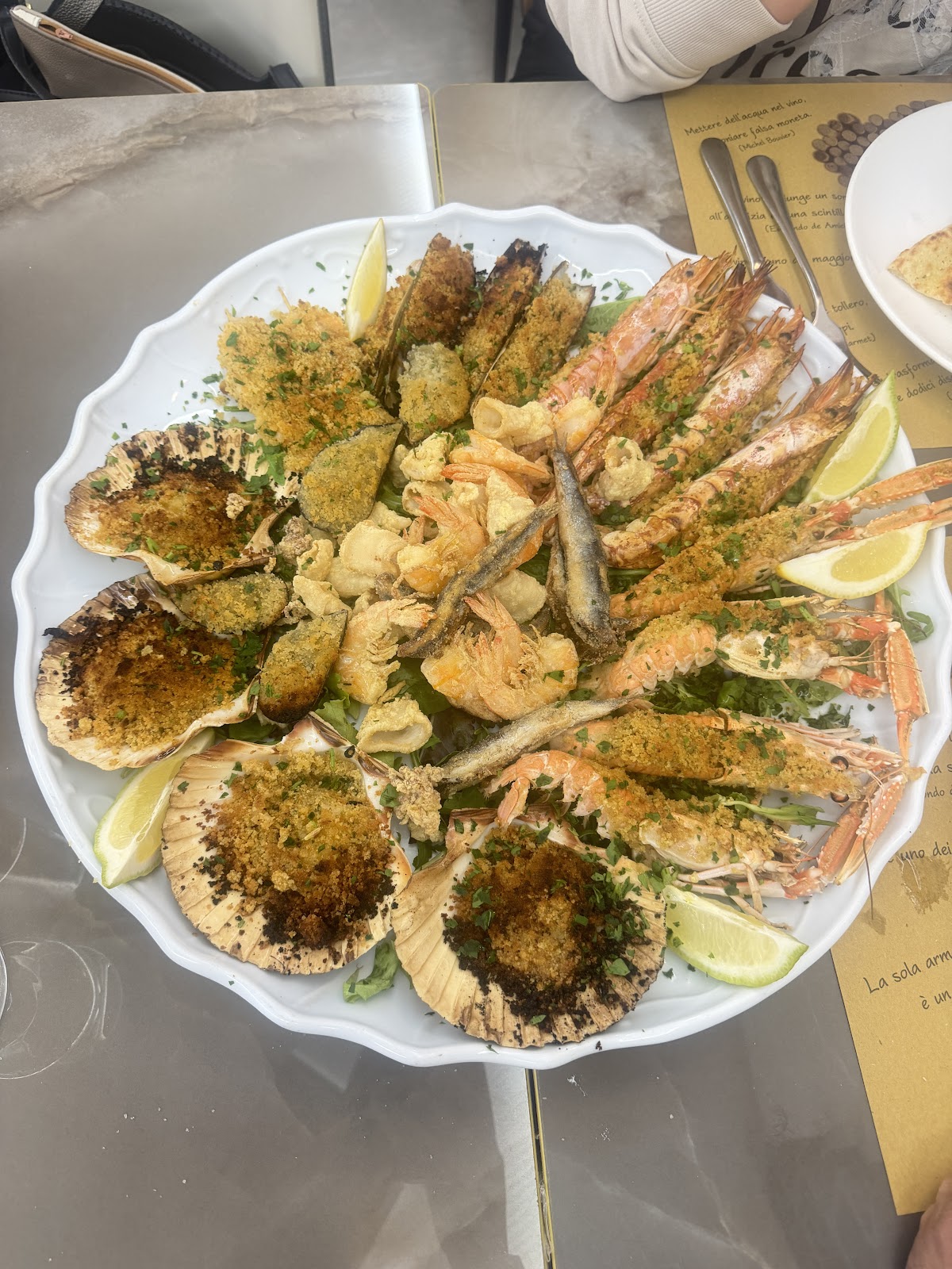 Piatto del menù Menu di Mare